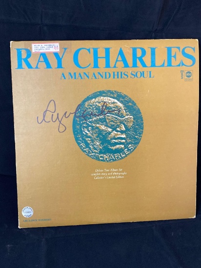 Ray Charles autographed record album, InPersonAuthentics COA #225436.