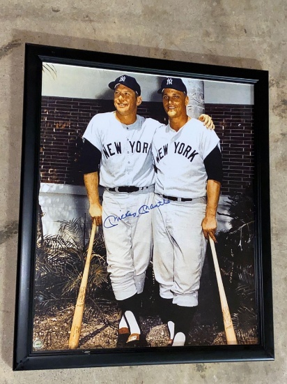 Mickey Mantle autographed photo, 22.5 x 26.5 frame, InPerson Authentics COA #994217.