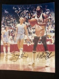 Larry Bird & Magic Johnson signed 8 x 10 photo. Affordable Sportz COA.