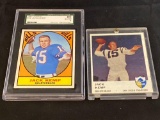 (2) Jack Kemp cards. 1967 Topps #24 graded EX/NM 6 and #155 card.