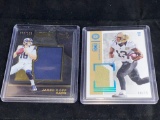 2017 Panini Jared Goff 036/199 and 2018 Michael Thomas #10/25 player worn jersey swatch cards