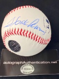 Hank Aaron signed baseball. InPersonAuthentication COA #995663.