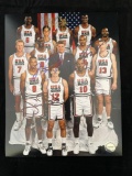 U.S. Olympic Team 8 x 10 photo w/ (5) autographs (Jordan, Pippen, Barkley, & Magic Johnson).