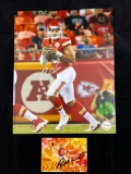 Patrick Mahomes signed rookie card & signed 8 x 10 photo.