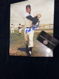 Willie Mays signed 8 x 10 photo, bend damage needs flattened. InPersonAuthentics COA #993411.