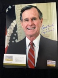 George Bush signed 8 x 10 photo. Forensic DNA COA #93863.