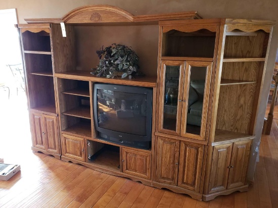 Large Oak Entertainment Center