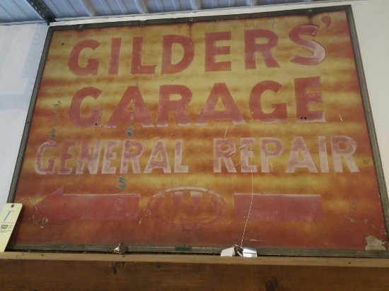 Gilders garage sign AAA on metal, double sided, 49 x 36 inches