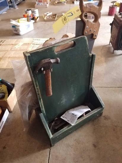 Tools, tool caddy and xmas paper decor