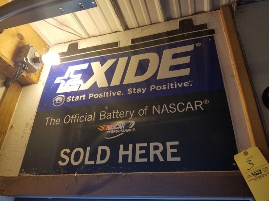 Exide Battery sign metal, 35 x 29 inches