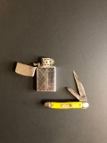 Colonial pocket knife, Zippo lighter
