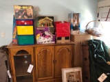 Entertainment cabinet, Christmas trees, toys