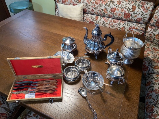 Silver plated items tea set