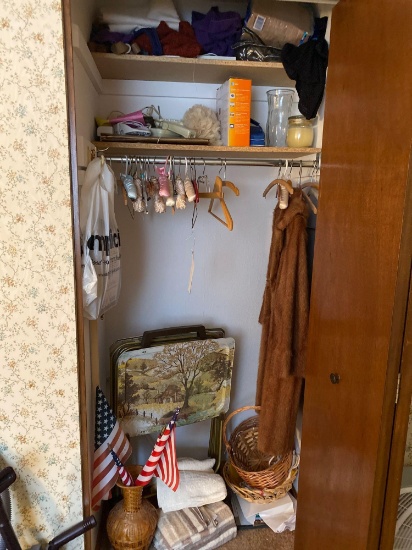 Contents of closets, fur coat, snack trays and more
