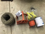 3 rolls of plastic hotline one roll barb wire