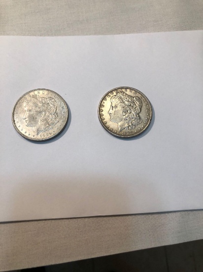 2 Liberty silver dollars