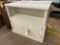 Painted wood open top 2-door cabinet, 43 inches wide, 37 inches tall