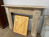 Wooden fireplace mantle