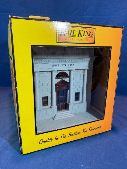 Rail King First City Bank 2 tone Gray w/ red windows