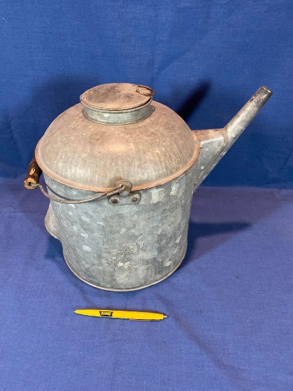Pennsylvania railroad galvanized bucket with spout