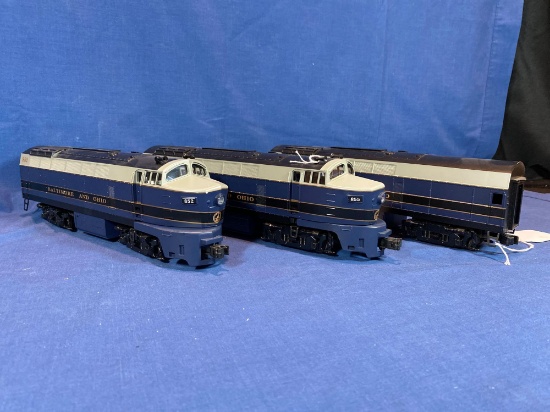 Williams Baltimore & Ohio Baldwin sharks A power, A dummy, & B dummy sold as a 3pc set