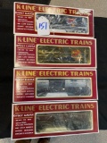 (4) k line rail cars