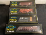 (4) Weaver Ultra Line Train Cars, 1/48 Scale