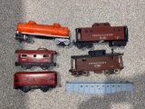 Assorted train cars