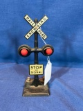 Tin RR crossing sign/light with a Marx box