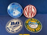Round porcelain railroad signs (4) modern decorators