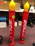 Pair of Noel blow mold candles
