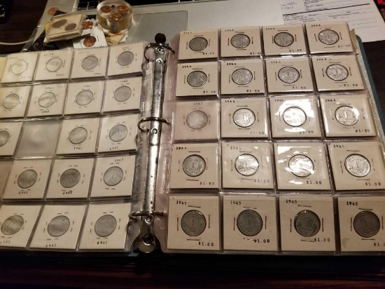 Book of foreign coins including Finland, France, Greece, Israel, Italy