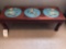 Rosewood coffee table w/ 3 cloisonne inserts