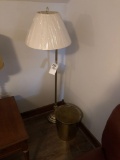 Brass Floor Lamp and Waste Bin
