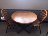 Maple drop-leaf table w/ 2 chairs