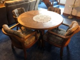 Oak Dinette with (4) Chairs on Casters