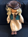 Holiday Outing hand-carved wooden doll signed 89, Treasure Time doll collection
