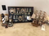 Model ships, lighted lighthouses, knot tying display