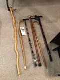 Walking sticks, canes x6