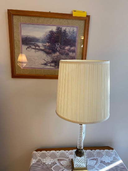 Lamp and deer print