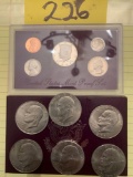 (6) Eisenhower dollars & 88 mint proof set