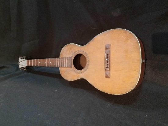 Late 1800s to early 1900s parlor guitar, missing strings, 36 inches long