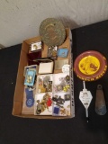 Box of costume jewelry and advertising