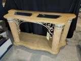 Beautiful Foyer Table with Glass Top Inserts