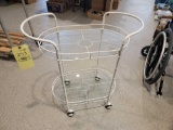 Metal Rolling Cart with Glass Shelves
