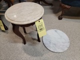 Small Marble-Top Table with Extra Marble Top