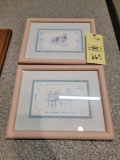 Pair of Framed and Matted Children's Prints