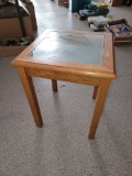 Etched Horse Glass Inlay Table