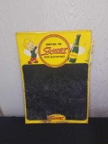 Squirt tin sign, copyright date 1950, rust and scratches