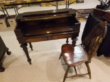 Antique spinet desk with chair